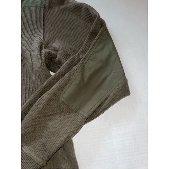 Eddie Bauer Legend Sweater Mens Large Green Mock Neck‎ Elbow Patches A45 - Picture 3 of 13